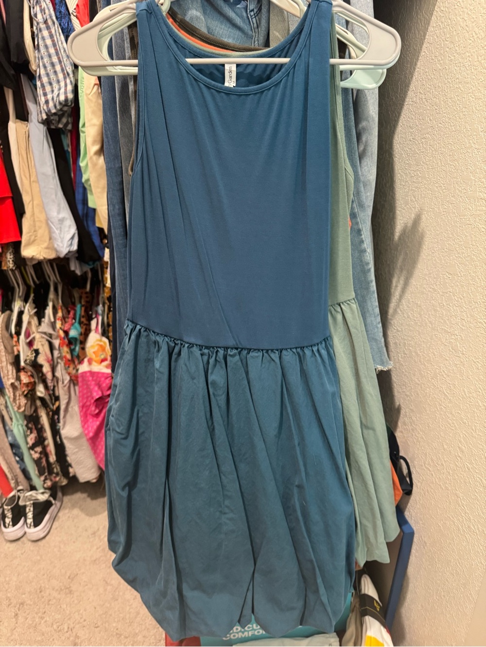 Pretty Garden Women’s Bubble dress- Peacock Blue